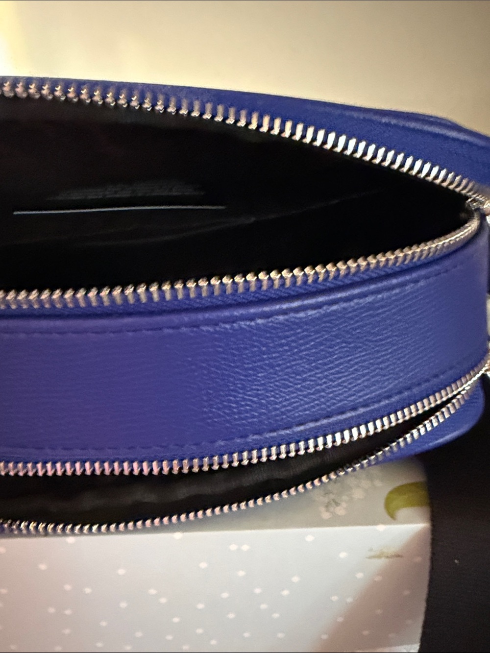 Karl Lagerfeld Royal Blue Leather Crossbody with Cartoon Karl & Cat - Picture 5 of 5